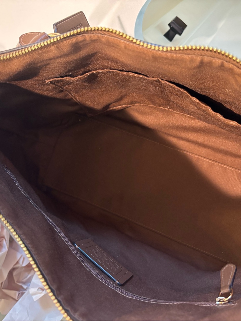 Coach Gallery Tote & Matching Wallet | Brown & Beige Signature Canvas - Picture 8 of 16